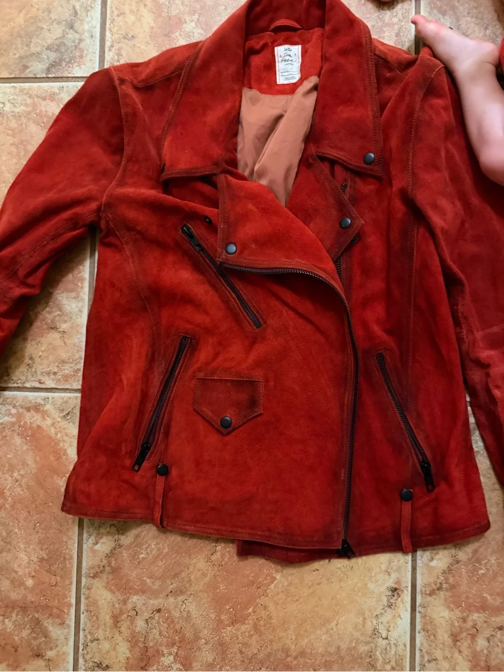Free People L 100% Leather Jacket